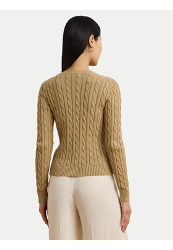 Lauren Ralph Lauren - LAUREN RALPH LAUREN Kardigan 200932225007 Beżowy Slim Fit. Kolor: beżowy. Materiał: bawełna