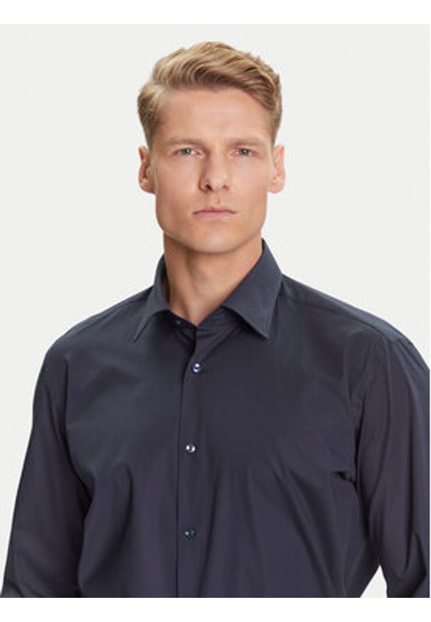 BOSS Koszula H-Joe 50545075 Granatowy Regular Fit. Kolor: niebieski. Materiał: bawełna