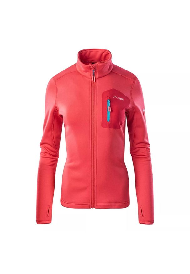 Elbrus - Damska Bluza Polarowa Emino Polartech Fleece Jacket. Kolor: czerwony, niebieski, wielokolorowy. Materiał: polar. Sezon: zima. Sport: turystyka piesza