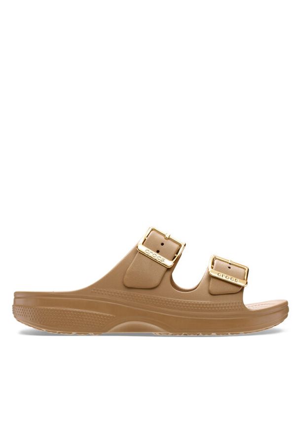 Crocs Klapki Saturday Sandal Metallic Buckle 213316 Brązowy. Kolor: brązowy