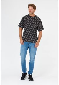 Kenzo - KENZO Czarny t-shirt męski monogram oversize, Rozmiar M. Kolor: czarny