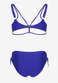 Born2be - Granatowe Bikini Biustonosz z Marszczeniem i Majtki Figi ze Ściągaczami Sarimine. Kolekcja: plus size. Kolor: niebieski. Materiał: jeans #6