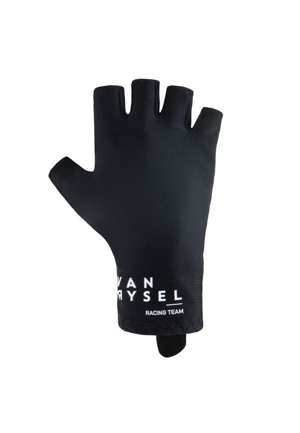 VAN RYSEL - Rękawiczki rowerowe szosowe Van Rysel RCR. Kolor: czarny. Materiał: skóra, dzianina. Sport: kolarstwo