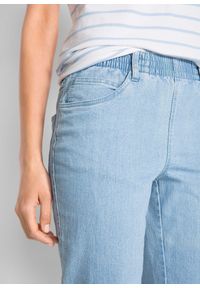 bonprix - Spodnie Straight, mid waist, z wygodnym paskiem (2 pary). Kolor: biały #3