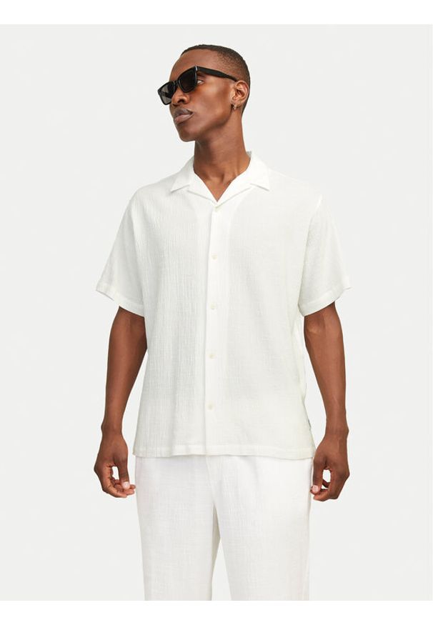 Jack & Jones Koszula Luke 12255781 Biały Relaxed Fit. Kolor: biały. Materiał: bawełna