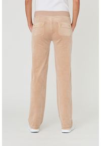 Juicy Couture - JUICY COUTURE Beżowe damskie spodnie Del Ray, Rozmiar S. Kolor: beżowy. Materiał: poliester, welur. Wzór: haft #6