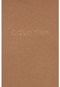 Calvin Klein Underwear bluza męska kolor brązowy z kapturem gładka. Typ kołnierza: kaptur. Kolor: brązowy. Wzór: gładki