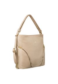 ROVICKY - Shopperka damska Rovicky R-KP-18-A19 c. beżowa. Kolor: beżowy. Materiał: skórzane. Styl: elegancki. Rodzaj torebki: na ramię