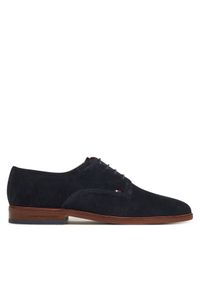 TOMMY HILFIGER - Tommy Hilfiger Półbuty Hilfiger Thunit Suede Shoe FM0FM05377 Granatowy. Kolor: niebieski. Materiał: zamsz, skóra