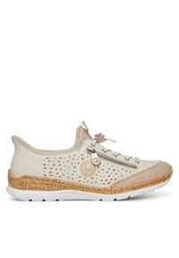 Rieker Sneakersy CEO-N42V3-60 Beżowy. Kolor: beżowy. Materiał: materiał #1