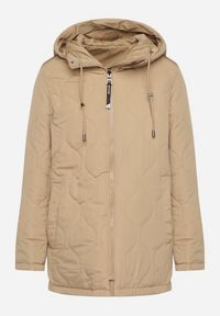 Born2be - Ciemnobeżowa Kurtka Parka Dwustronna Korilea. Okazja: na co dzień. Kolor: beżowy. Wzór: gładki. Styl: klasyczny, casual, elegancki #3