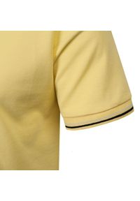 Koszulka Polo - Męska - Pako Jeans - Żółta, Kryte Guziki. Okazja: na co dzień. Typ kołnierza: polo. Kolor: żółty, wielokolorowy, złoty. Materiał: bawełna. Styl: casual