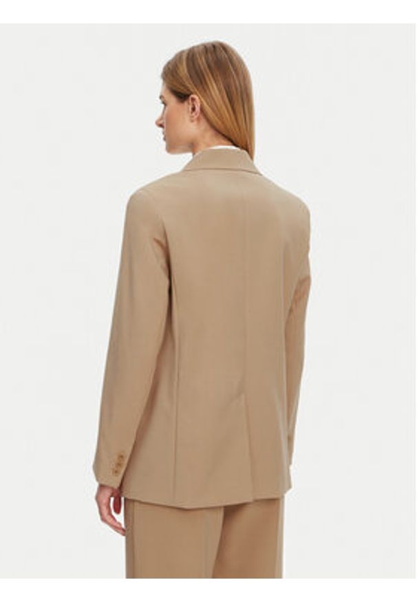 Weekend Max Mara Marynarka Materia 2515041091 Beżowy Regular Fit. Kolor: beżowy. Materiał: wełna