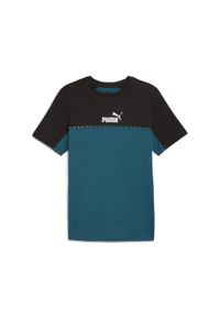 Puma - Męska koszulka Essentials Block Tape PUMA Cold Green. Kolor: zielony. Sport: joga i pilates #1