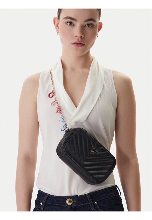 Guess Torebka Camera Bag J4GZ23 WFZL0 Czarny. Kolor: czarny. Materiał: skórzane