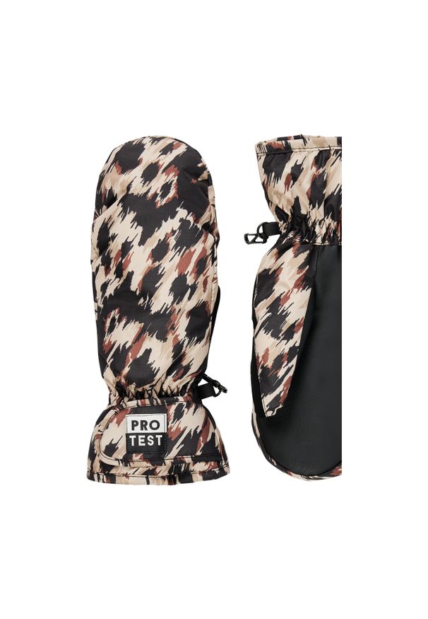 Mitenki damskie Protest Bassy. Kolor: wielokolorowy, beżowy, brązowy. Sezon: zima. Sport: narciarstwo