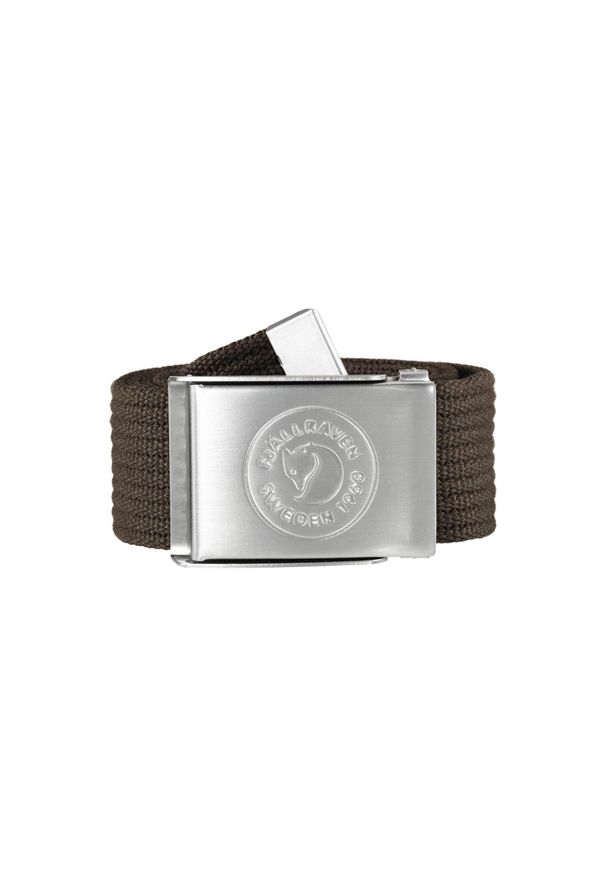 Fjällräven - Pasek do spodni Fjallraven 1960 Logo Belt - dark olive. Kolor: zielony. Sezon: lato. Sport: turystyka piesza