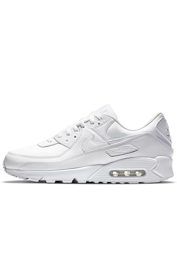 Buty męskie Nike Air Max 90 LTR CZ5594-100 - białe. Zapięcie: sznurówki. Kolor: biały. Materiał: materiał, skóra, syntetyk. Szerokość cholewki: normalna. Sezon: lato. Model: Nike Air Max 90, Nike Air Max