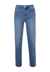 TOP SECRET - Spodnie damskie jeansowe regular. Okazja: na spacer. Kolor: niebieski. Materiał: jeans. Sezon: wiosna. Styl: klasyczny, sportowy #3