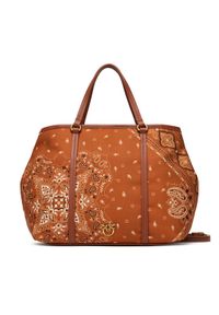 Pinko - PINKO Torebka Shopper Classic PE 25 PLTT 104899 A2AS Brązowy. Kolor: brązowy