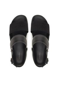 Calvin Klein Sandały Back Strap W/ Buckle Logo HM0HM01742 Czarny. Kolor: czarny. Materiał: skóra