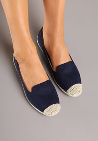Renee - Granatowe Espadryle z Motywem Plecionki Ralomea. Okazja: na co dzień, na imprezę. Kolor: niebieski. Sezon: lato. Styl: elegancki, casual #5