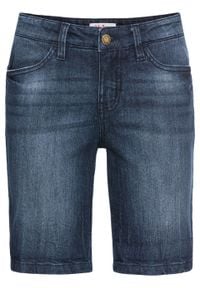 Wygodne szorty dżinsowe ze stretchem bonprix ciemnoniebieski. Kolor: niebieski #1