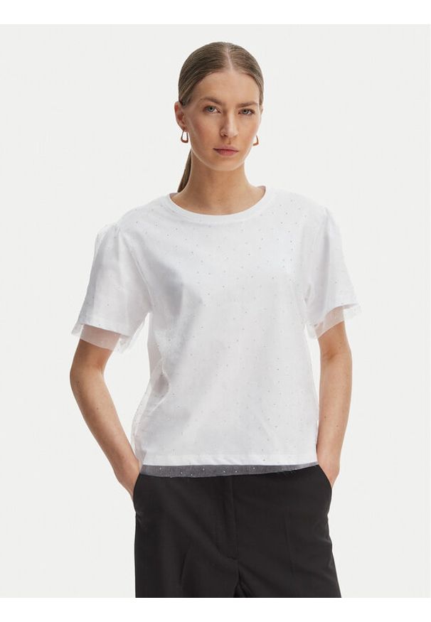 Rinascimento T-Shirt CFC0128089003 Biały Regular Fit. Kolor: biały. Materiał: bawełna