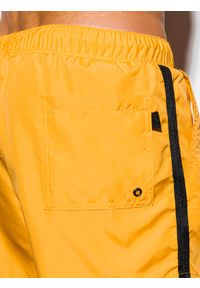 Ombre Clothing - Kąpielówki męskie W251 - żółte - XL. Kolor: żółty. Materiał: poliester. Wzór: aplikacja #3