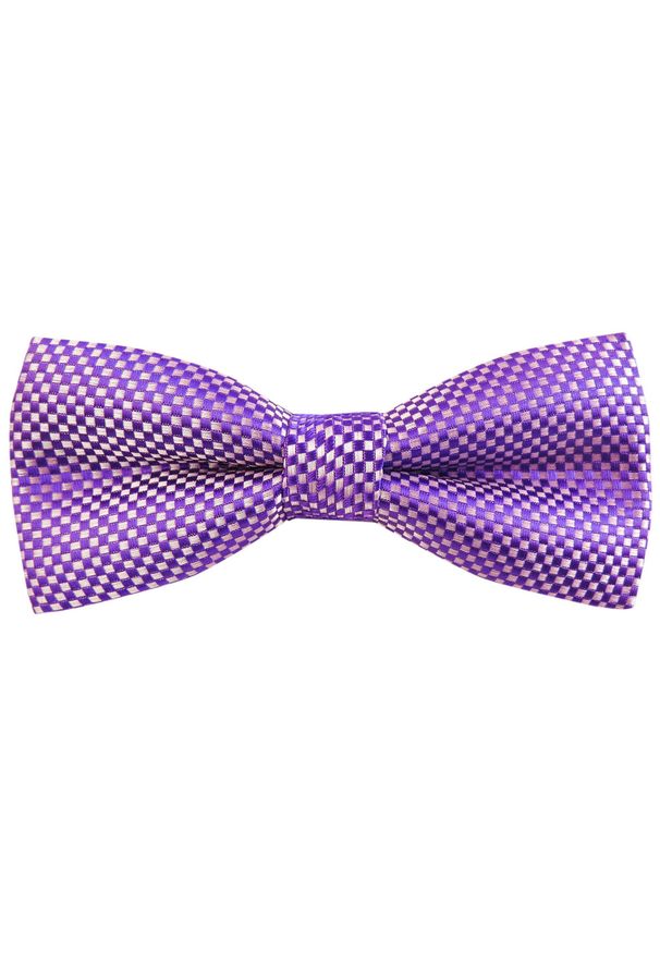 Modini - Fioletowa mucha w kratkę C19. Kolor: fioletowy. Materiał: poliester, tkanina. Wzór: kratka. Styl: elegancki