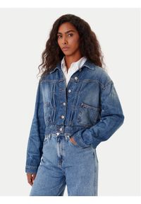 Tommy Jeans Kurtka jeansowa DW0DW21061 Granatowy Regular Fit. Kolor: niebieski. Materiał: bawełna