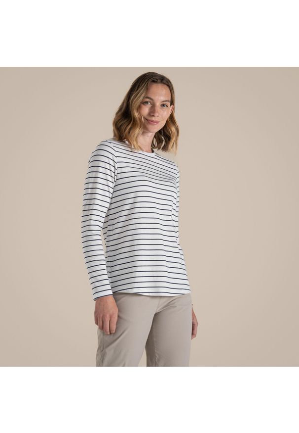 CRAGHOPPERS - Longsleeve damski Craghoppers NosiLife Akona LS Top. Kolor: niebieski. Długość rękawa: długi rękaw. Sport: turystyka piesza