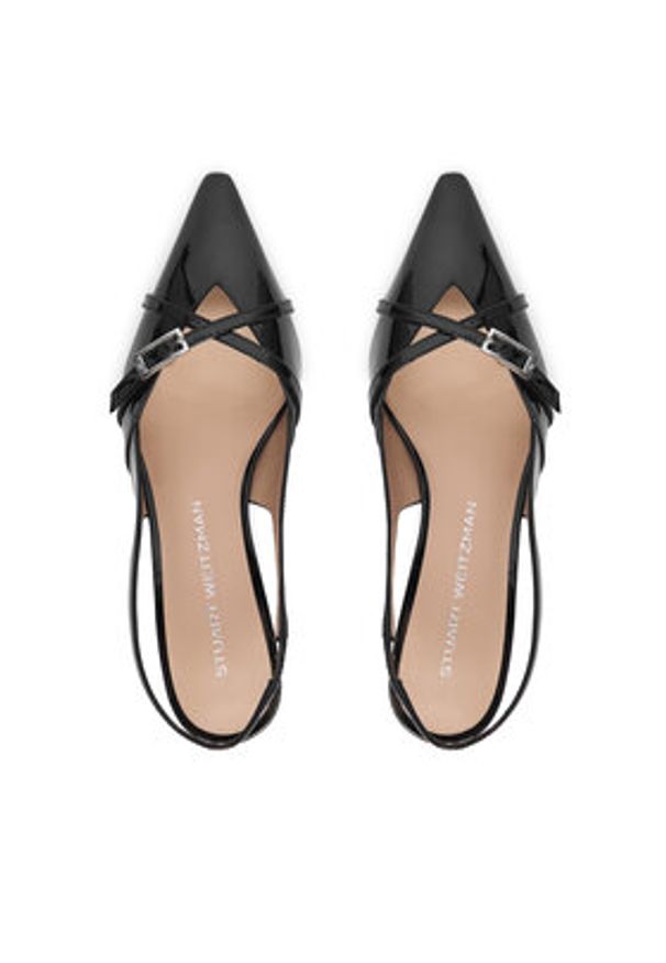 Stuart Weitzman Czółenka Georgie Slingback 50 SM977 Czarny. Kolor: czarny. Materiał: syntetyk, skóra