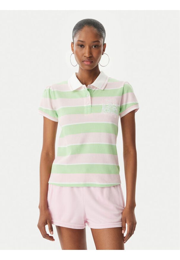 Juicy Couture Polo Juicy Puff JCGCT126015 Zielony Slim Fit. Typ kołnierza: polo. Kolor: zielony. Materiał: bawełna