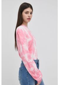 Pinko Sweter damski kolor biały lekki. Okazja: na co dzień. Kolor: różowy. Materiał: włókno, dzianina. Długość rękawa: długi rękaw. Długość: długie. Styl: casual #1