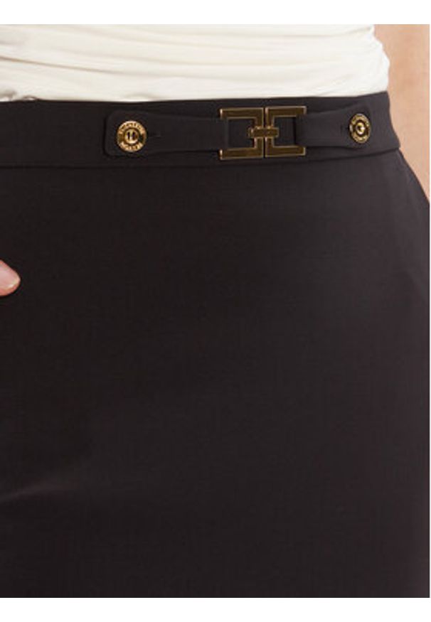 Elisabetta Franchi Spódnica ołówkowa GO-137-56E2-V320 Czarny Regular Fit. Kolor: czarny. Materiał: syntetyk