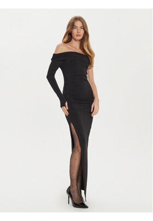 Eleh Sukienka wieczorowa E00241 Czarny Slim Fit. Kolor: czarny. Materiał: syntetyk. Styl: wizytowy