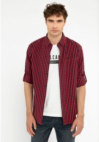 Volcano - Koszula w kratę, Regular Fit, K-BASEL. Okazja: na co dzień. Materiał: materiał, bawełna. Wzór: kratka. Styl: klasyczny, casual