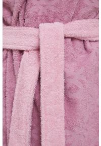 United Colors of Benetton szlafrok bawełniany kolor różowy. Typ kołnierza: kaptur. Kolor: różowy. Materiał: bawełna #2