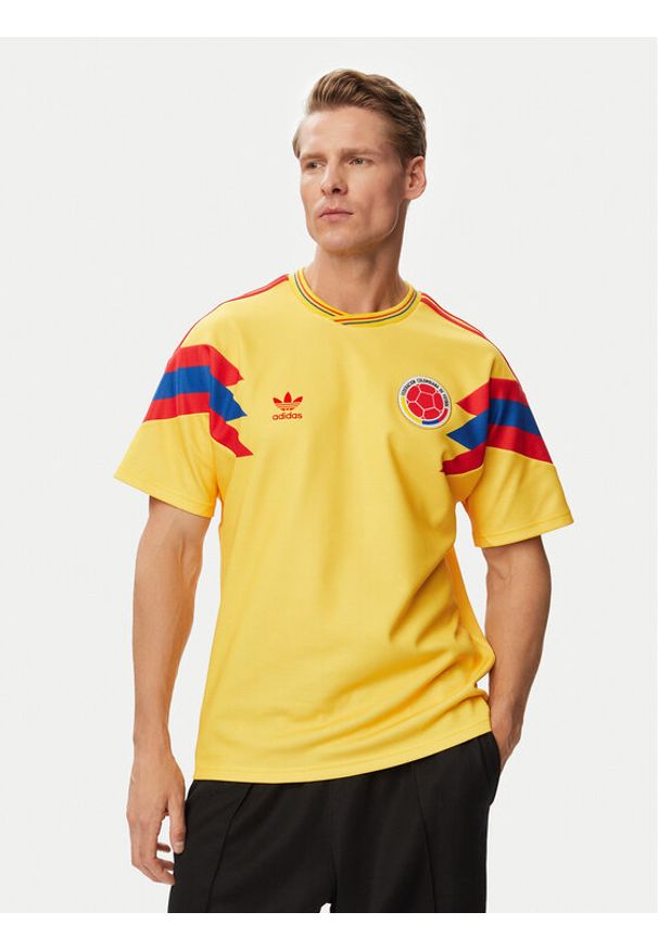 Adidas - adidas Koszulka techniczna Colombia Away Jersey 1990 JN3713 Żółty Regular Fit. Kolor: żółty. Materiał: syntetyk