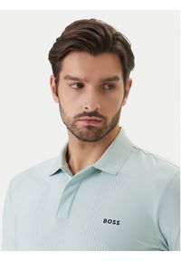 BOSS Polo Chip Hexa 50554561 Turkusowy Regular Fit. Typ kołnierza: polo. Kolor: turkusowy. Materiał: bawełna #4