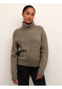 Kaffe Sweter Kaalioma Rollneck 10506946 Beżowy Loose Fit. Kolor: beżowy. Materiał: syntetyk