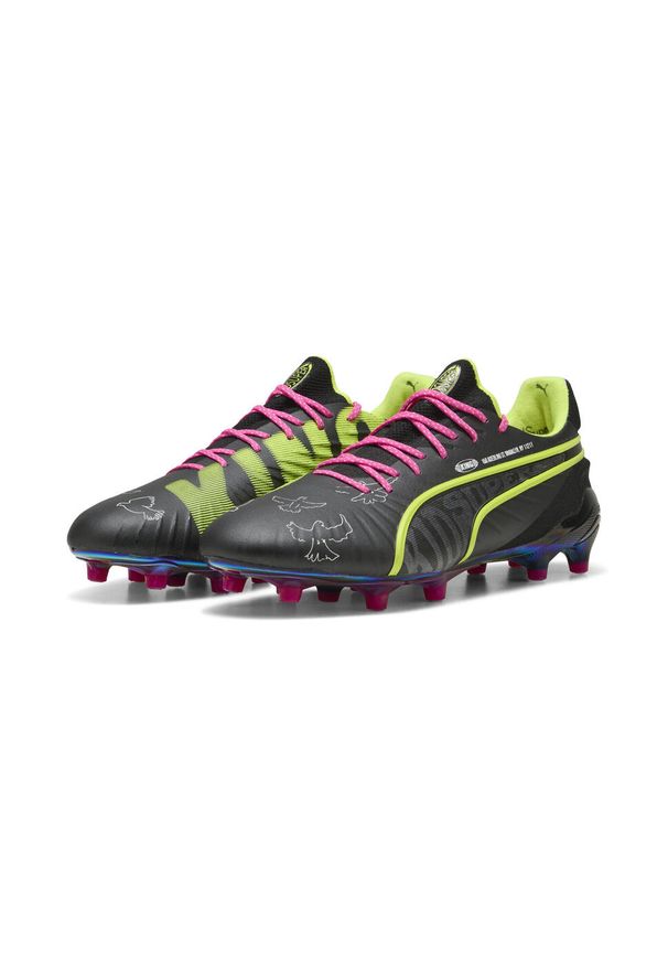 Puma - Buty piłkarskie unisex KING ULTIMATE × KIDSUPER FG/AG PUMA. Kolor: czarny, szary, wielokolorowy, zielony. Sport: piłka nożna