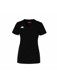 Damski jersey Kappa Brizza. Typ kołnierza: dekolt w kształcie V. Kolor: czarny. Materiał: jersey. Sport: piłka nożna