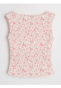 Sinsay - Bluzka bez rękawów w kwiaty - wielobarwny. Długość rękawa: bez rękawów. Wzór: kwiaty #1