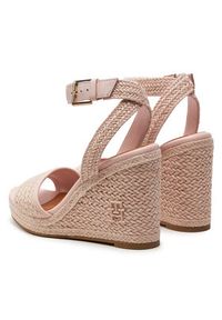 TOMMY HILFIGER - Tommy Hilfiger Espadryle Th Rope High Wedge Sandal FW0FW07926 Różowy. Kolor: różowy