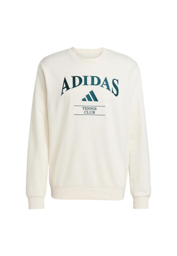 Adidas - Bluza adidas Heritage Graphic Crew. Kolor: biały, wielokolorowy, zielony. Długość rękawa: długi rękaw. Długość: długie. Sport: tenis