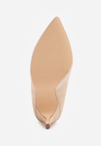 Born2be - Beżowe Klasyczne Szpilki Vices ze Skórzaną Wkładką Bellinna. Kolor: beżowy. Materiał: skóra. Obcas: na szpilce. Styl: klasyczny #4