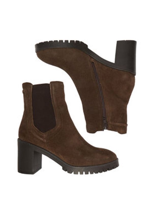 Lasocki Botki CEO-WI23-LUM-03 Brązowy. Kolor: brązowy. Materiał: zamsz, skóra