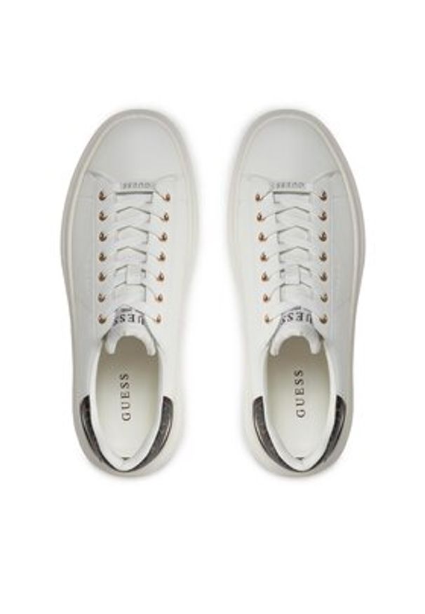 Guess Sneakersy Elba FMPVIB LEA12 Biały. Kolor: biały. Materiał: skóra